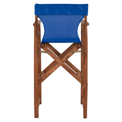 Stool Bar Director's Walnut With Pillow Pvc Blue Hm10374.01