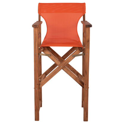 Stool Bar Director's Walnut With Pillow Pvc Orange Hm10374.02