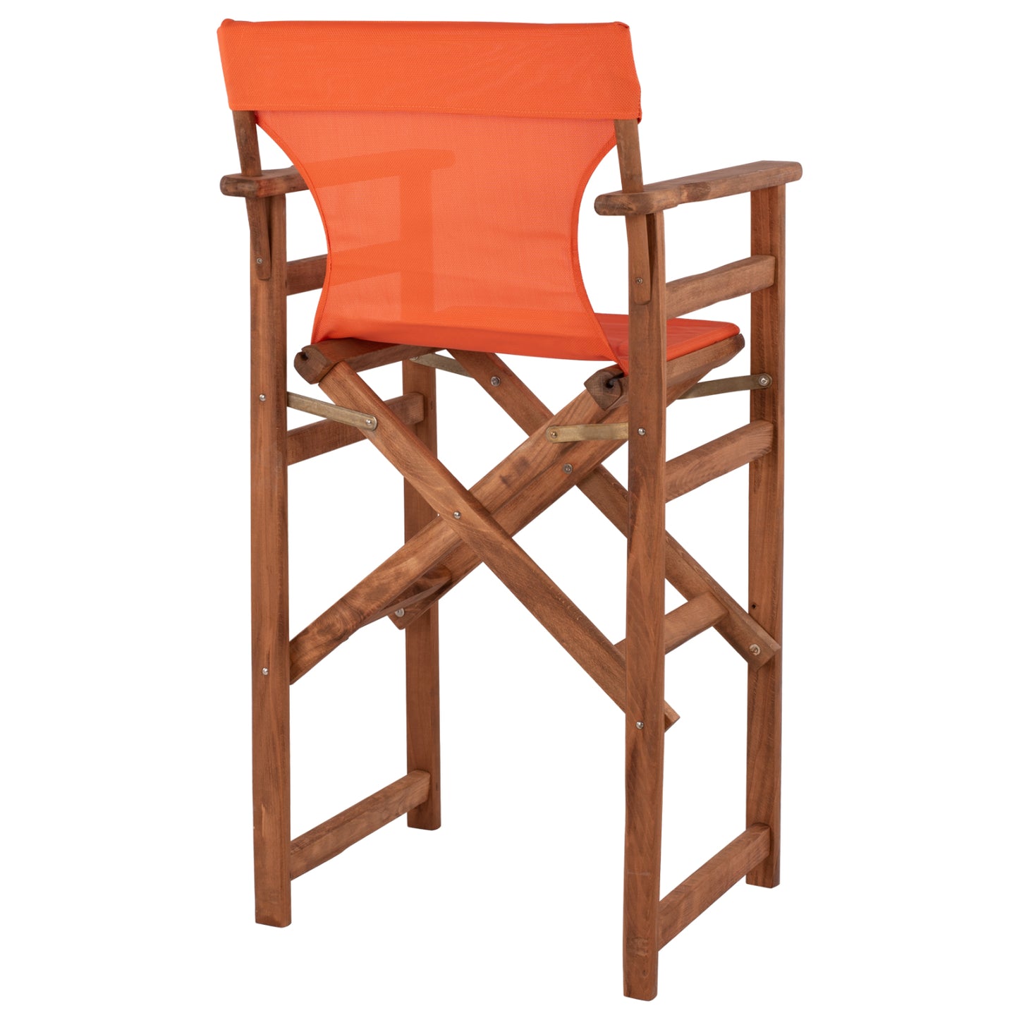 Stool Bar Director's Walnut With Pillow Pvc Orange Hm10374.02