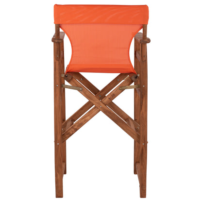 Stool Bar Director's Walnut With Pillow Pvc Orange Hm10374.02