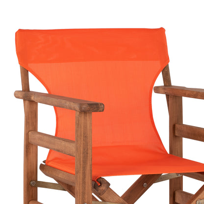 Stool Bar Director's Walnut With Pillow Pvc Orange Hm10374.02