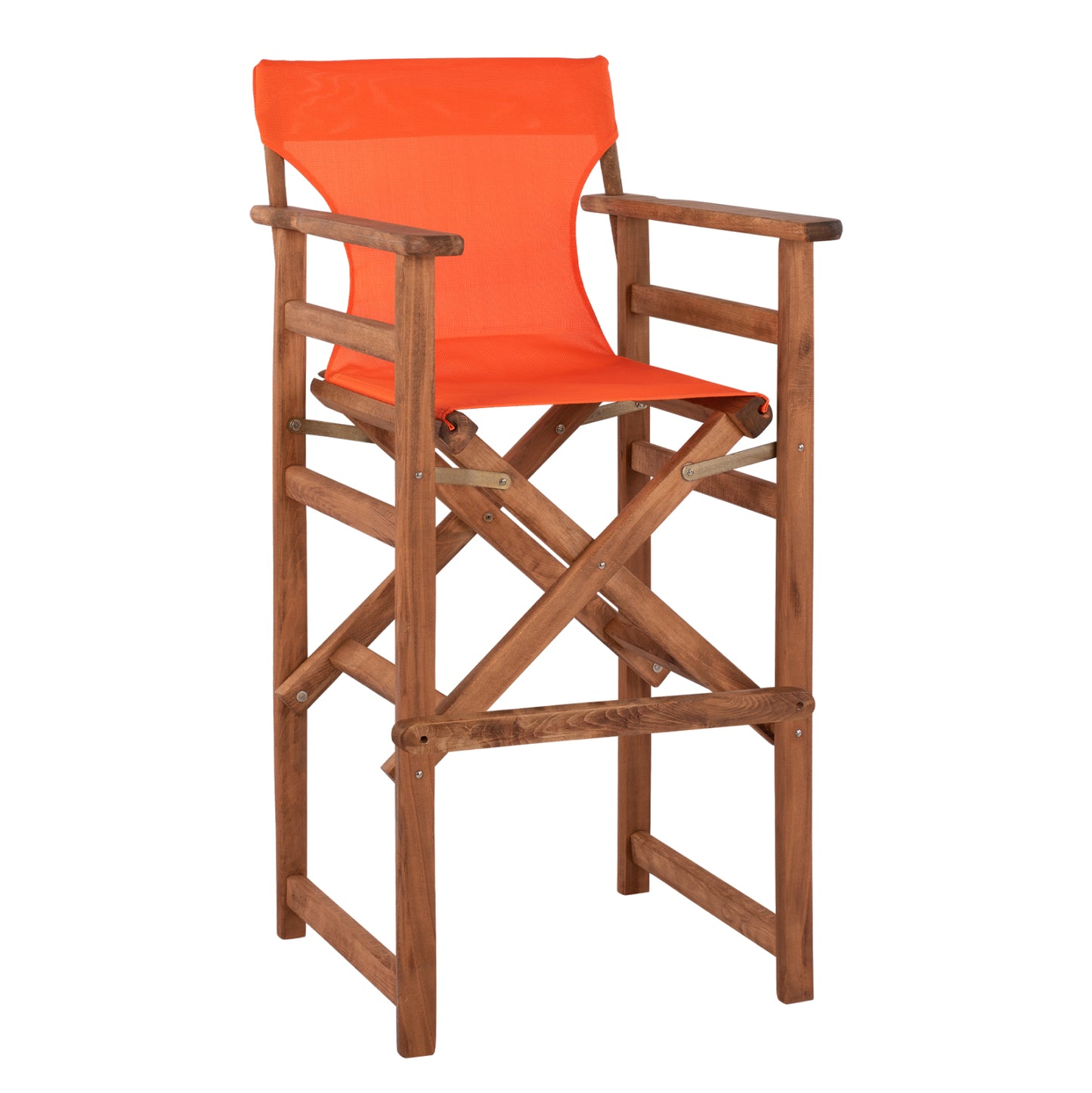 Stool Bar Director's Walnut With Pillow Pvc Orange Hm10374.02