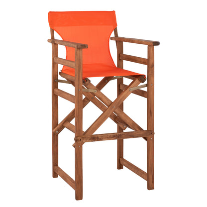 Stool Bar Director's Walnut With Pillow Pvc Orange Hm10374.02