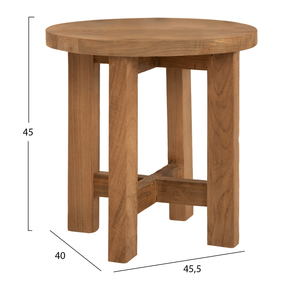 Stool Round Hm7943 Teak Wood In Natural Color 45,5x40x45hcm.