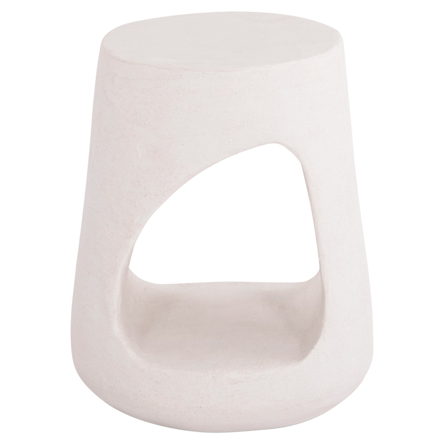 Round Stool Series Santorini Hm18056 Polyresin In Off-white Color Φ38x46hcm.