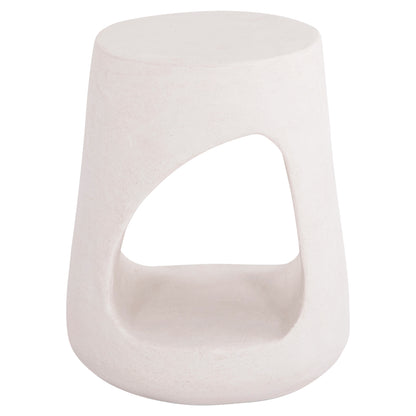Round Stool Series Santorini Hm18056 Polyresin In Off-white Color Φ38x46hcm.
