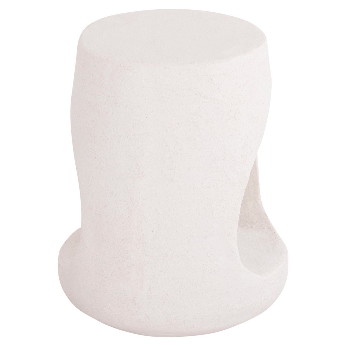 Round Stool Series Santorini Hm18056 Polyresin In Off-white Color Φ38x46hcm.