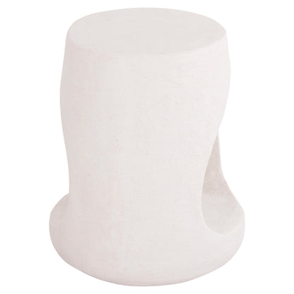 Round Stool Series Santorini Hm18056 Polyresin In Off-white Color Φ38x46hcm.