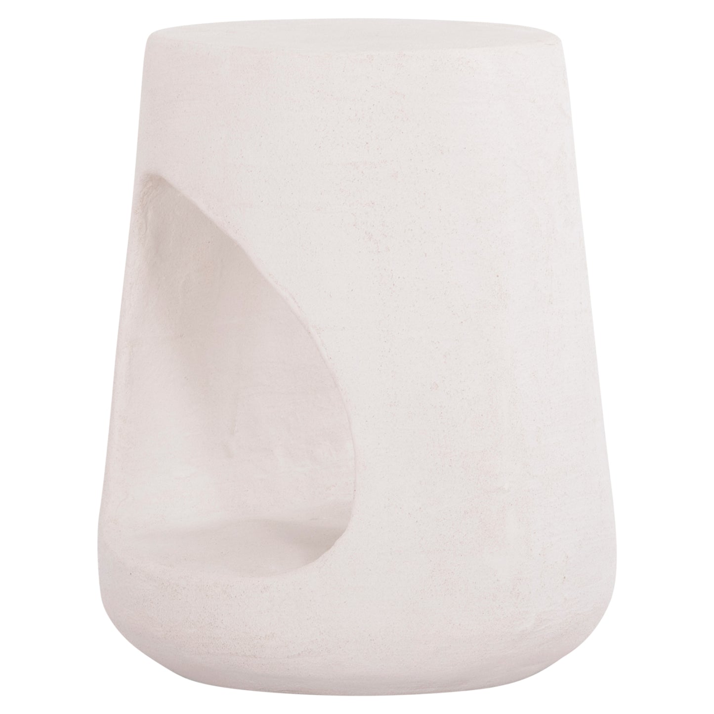 Round Stool Series Santorini Hm18056 Polyresin In Off-white Color Φ38x46hcm.