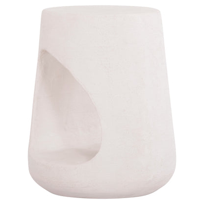 Round Stool Series Santorini Hm18056 Polyresin In Off-white Color Φ38x46hcm.