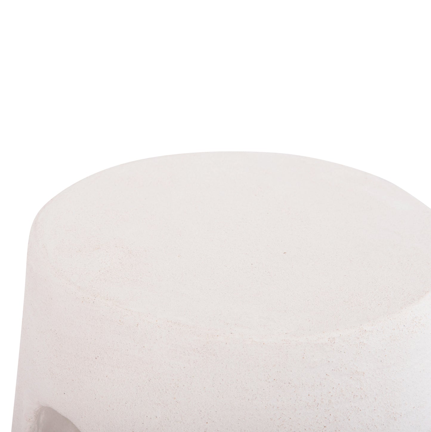 Round Stool Series Santorini Hm18056 Polyresin In Off-white Color Φ38x46hcm.