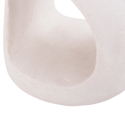 Round Stool Series Santorini Hm18056 Polyresin In Off-white Color Φ38x46hcm.
