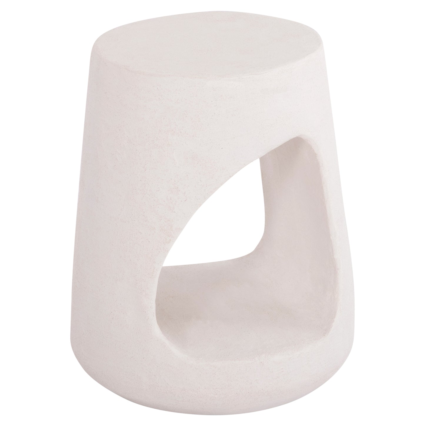 Round Stool Series Santorini Hm18056 Polyresin In Off-white Color Φ38x46hcm.