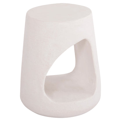 Round Stool Series Santorini Hm18056 Polyresin In Off-white Color Φ38x46hcm.