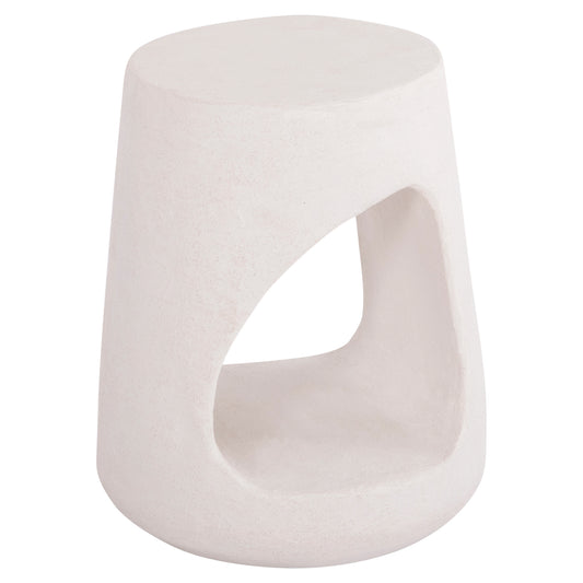 Round Stool Series Santorini Hm18056 Polyresin In Off-white Color Φ38x46hcm.