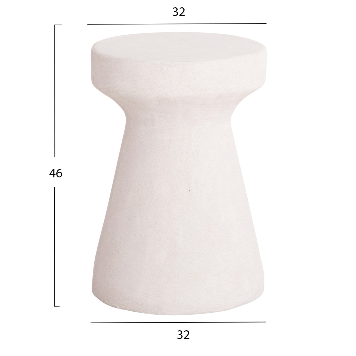 Round Stool Series Santorini Hm18057 Polyresin In Off-white Color Φ32x46hcm.