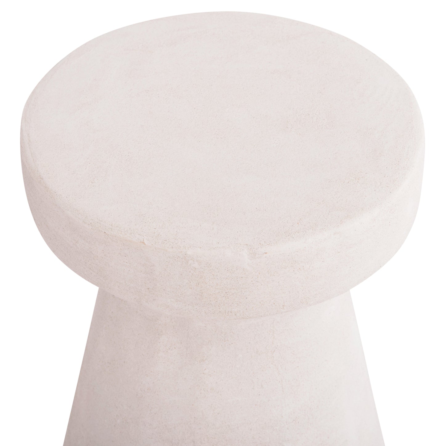 Round Stool Series Santorini Hm18057 Polyresin In Off-white Color Φ32x46hcm.