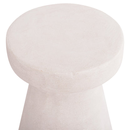 Round Stool Series Santorini Hm18057 Polyresin In Off-white Color Φ32x46hcm.
