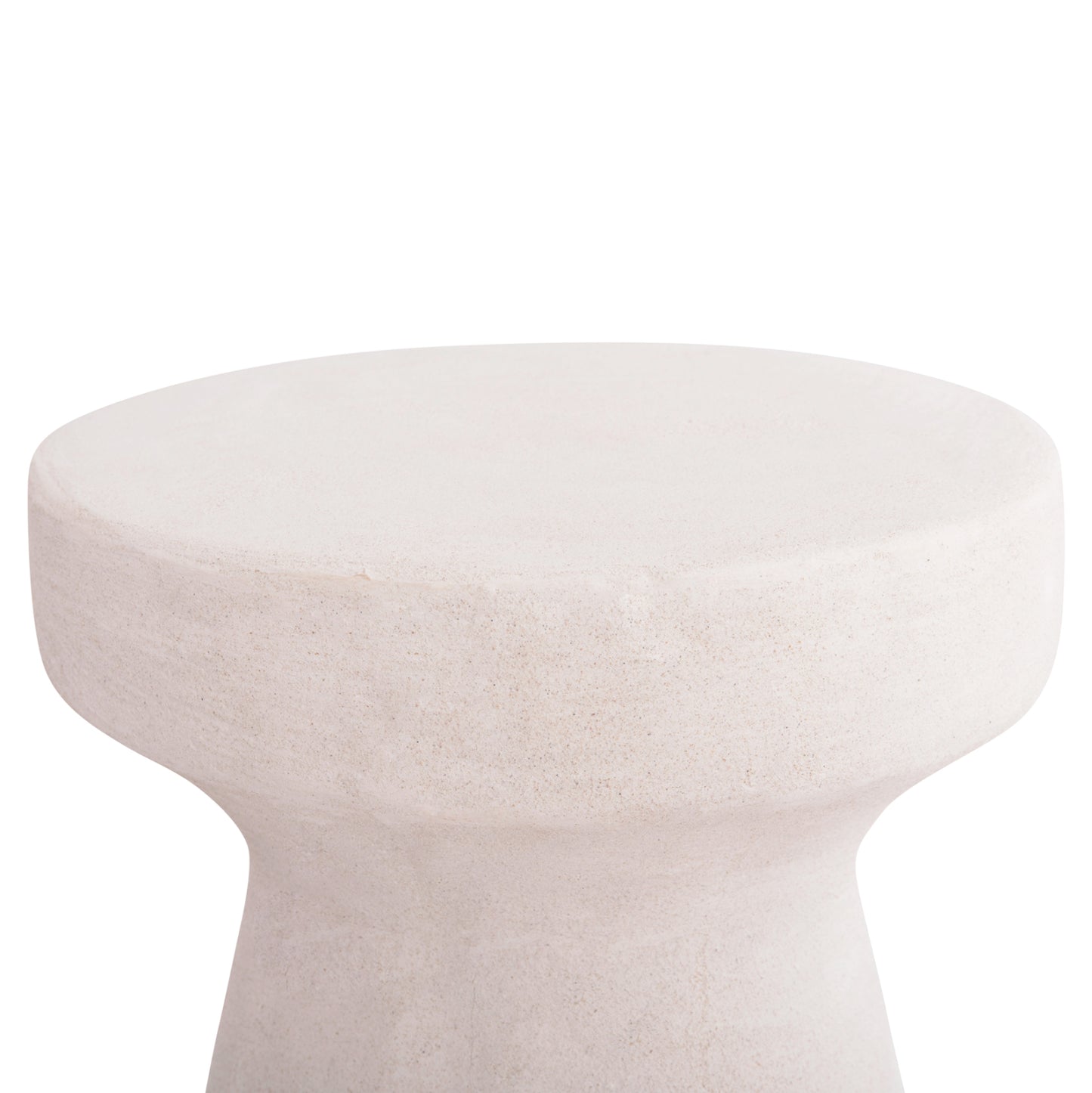 Round Stool Series Santorini Hm18057 Polyresin In Off-white Color Φ32x46hcm.