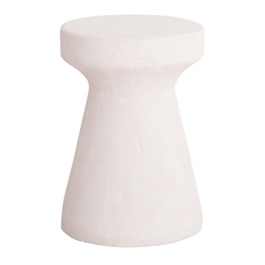 Round Stool Series Santorini Hm18057 Polyresin In Off-white Color Φ32x46hcm.