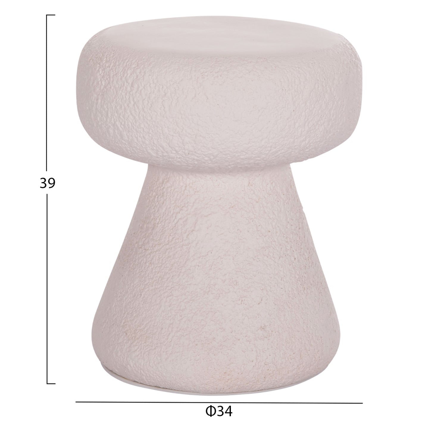 Round Stool Interon Hm18171.02 Fiber Cement In White--Φ34x39hcm.