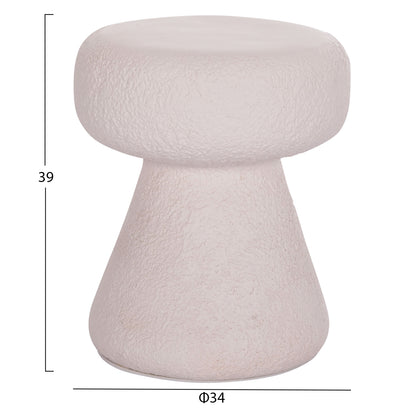 Round Stool Interon Hm18171.02 Fiber Cement In White--Φ34x39hcm.