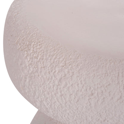 Round Stool Interon Hm18171.02 Fiber Cement In White--Φ34x39hcm.
