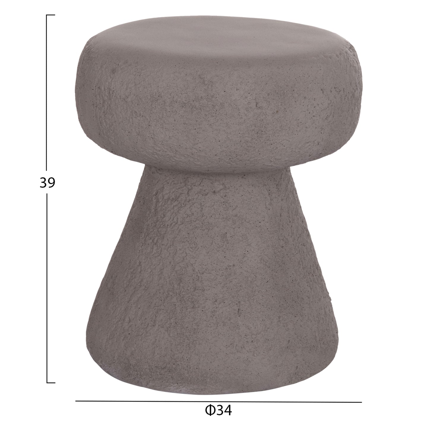 Round Stool Interon Hm18171.03 Fiber Cement In Grey--Φ34x39hcm.