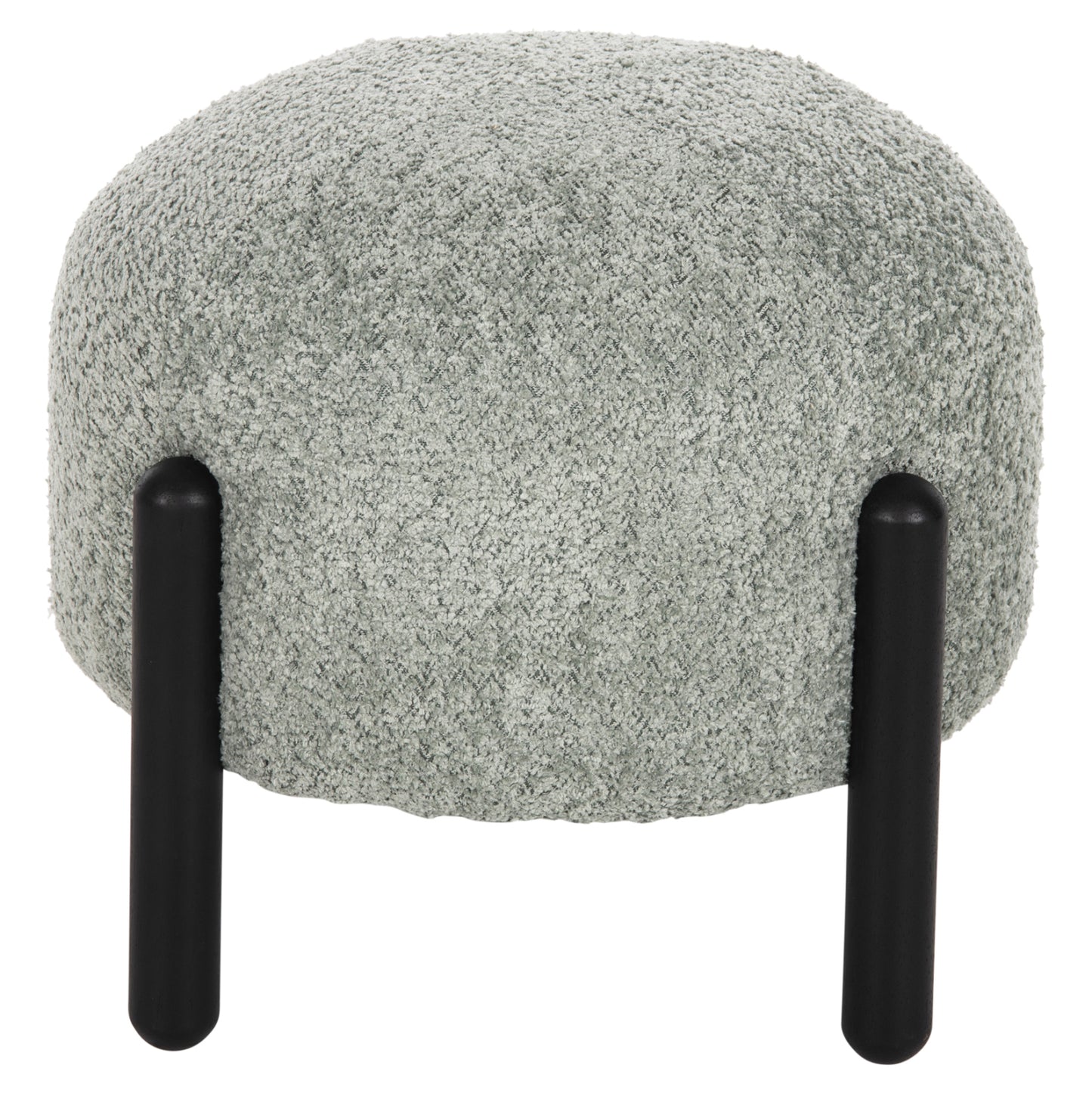 Stool Round Ewan Hm9596.05 Pistachio Green Boucle Fabric-black Metal Legs Φ45x36hcm.