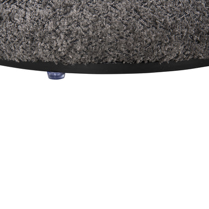 Stool Round Linner Hm9604.01 Boucle Fabric Grey-black Detail D38x44 Cm.