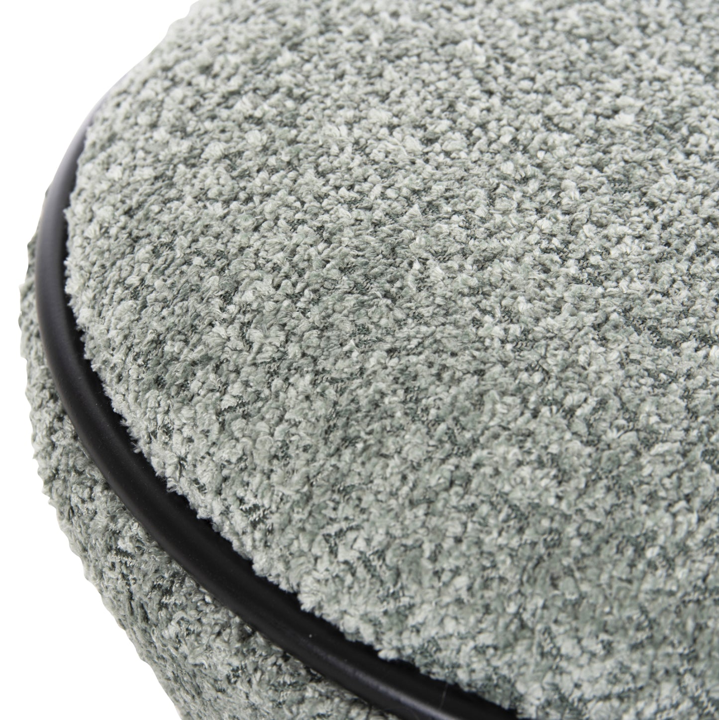 Stool Round Linner Hm9604.05 Boucle Fabric Pistachio Green-black Detail D38x44 Cm.