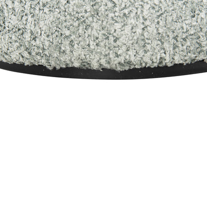 Stool Round Linner Hm9604.05 Boucle Fabric Pistachio Green-black Detail D38x44 Cm.