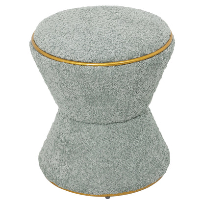 Stool Round Linner Hm9604.15 Boucle Fabric Pistachio Green-gold Detail Φ38,5x43hcm.