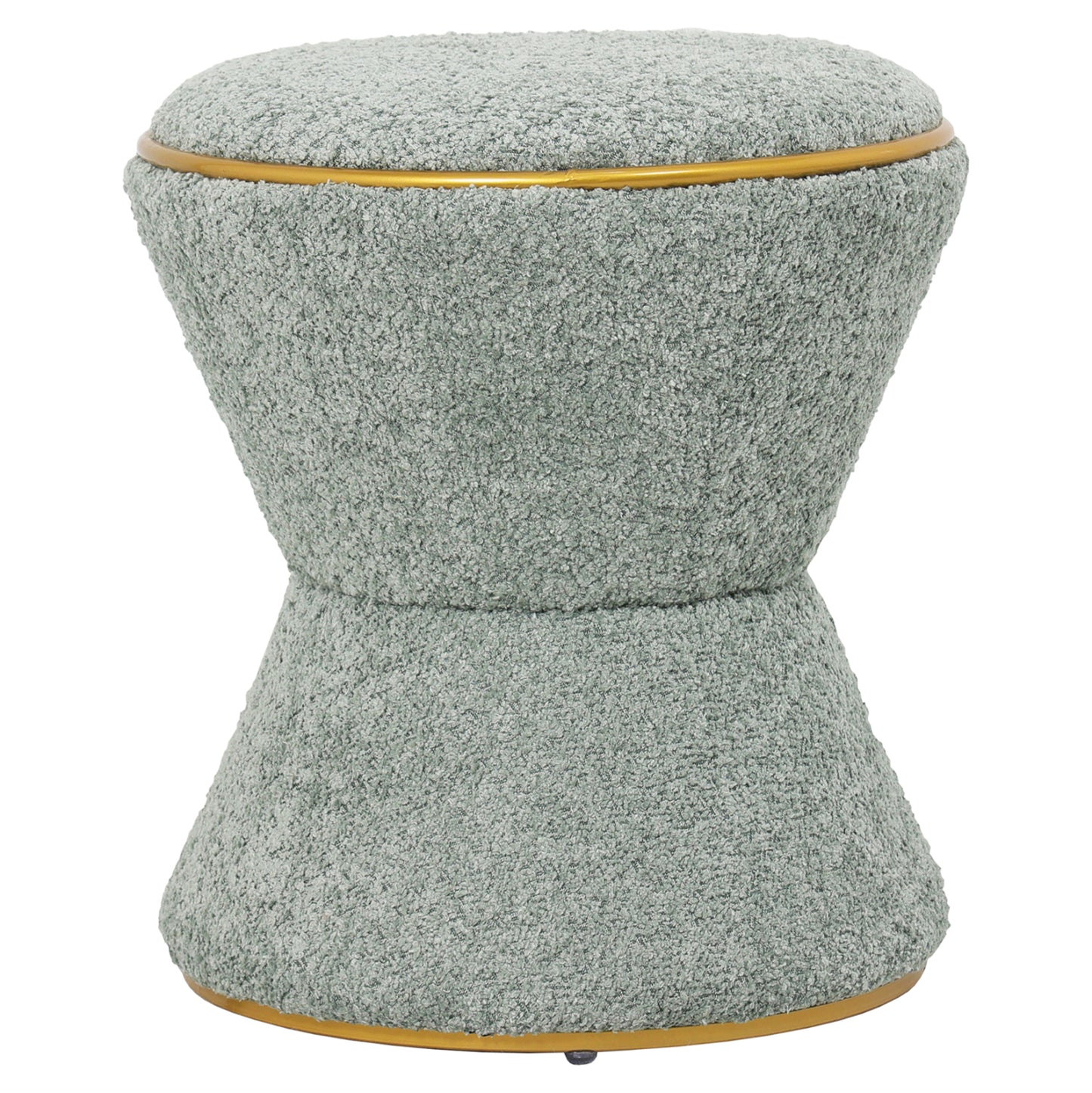 Stool Round Linner Hm9604.15 Boucle Fabric Pistachio Green-gold Detail Φ38,5x43hcm.