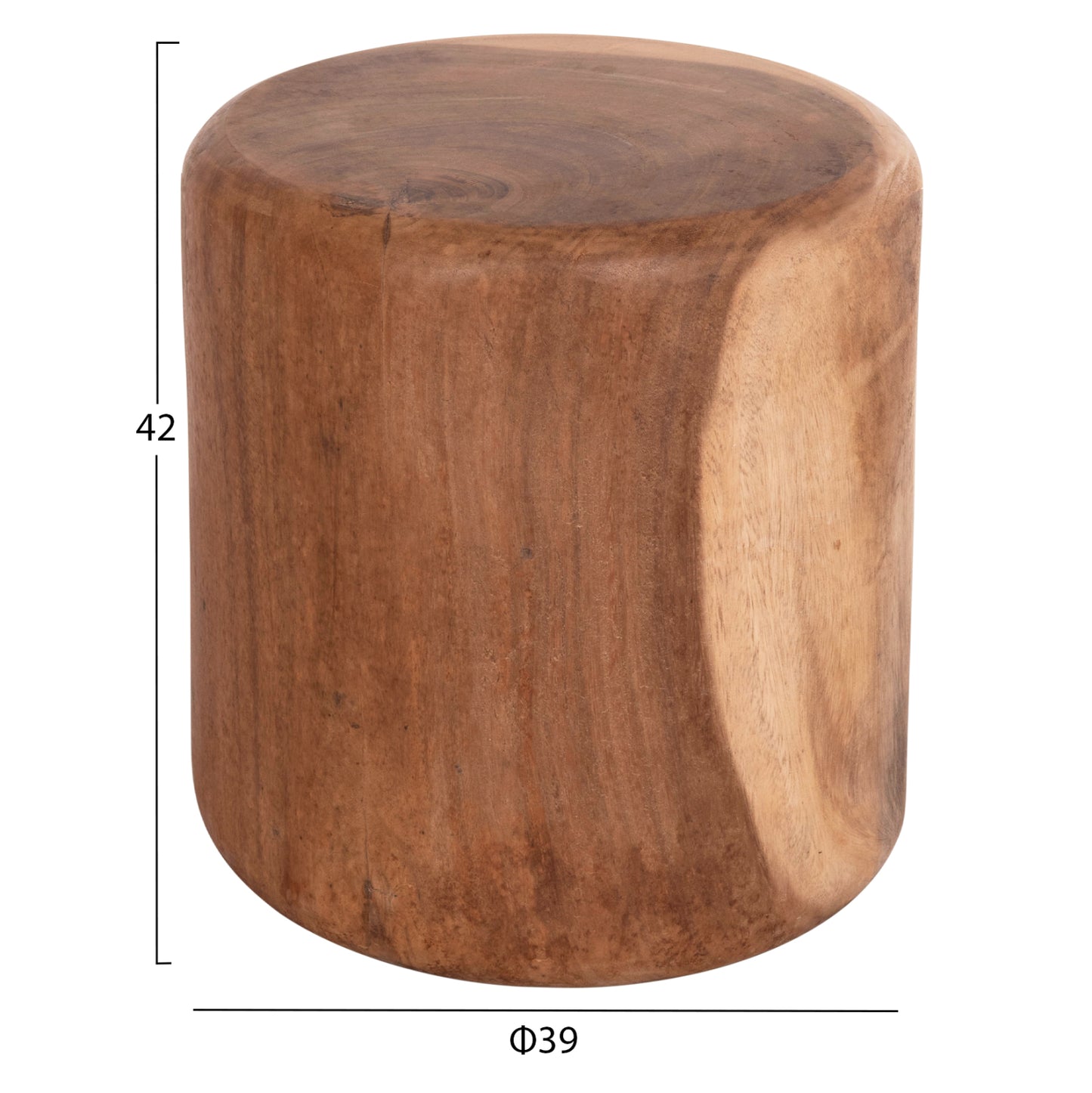 Round Stool Tobi Hm9791.11 Solid Suar Wood--natural Color Φ39x42hcm.