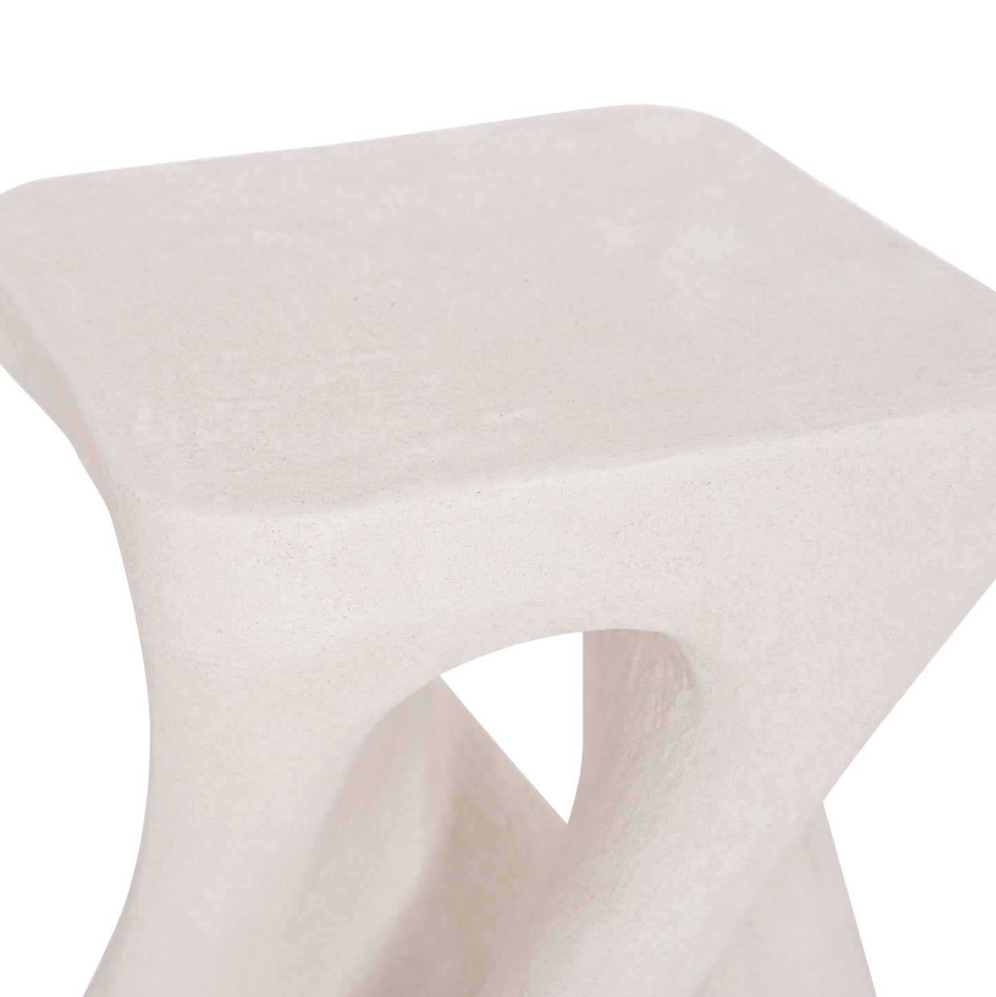 Square Stool Santorini Hm18337 Polyresin--off White 30x30x45hcm.