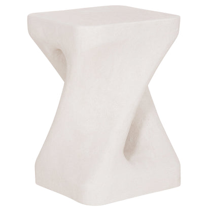 Square Stool Santorini Hm18337 Polyresin--off White 30x30x45hcm.