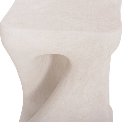 Square Stool Santorini Hm18337 Polyresin--off White 30x30x45hcm.