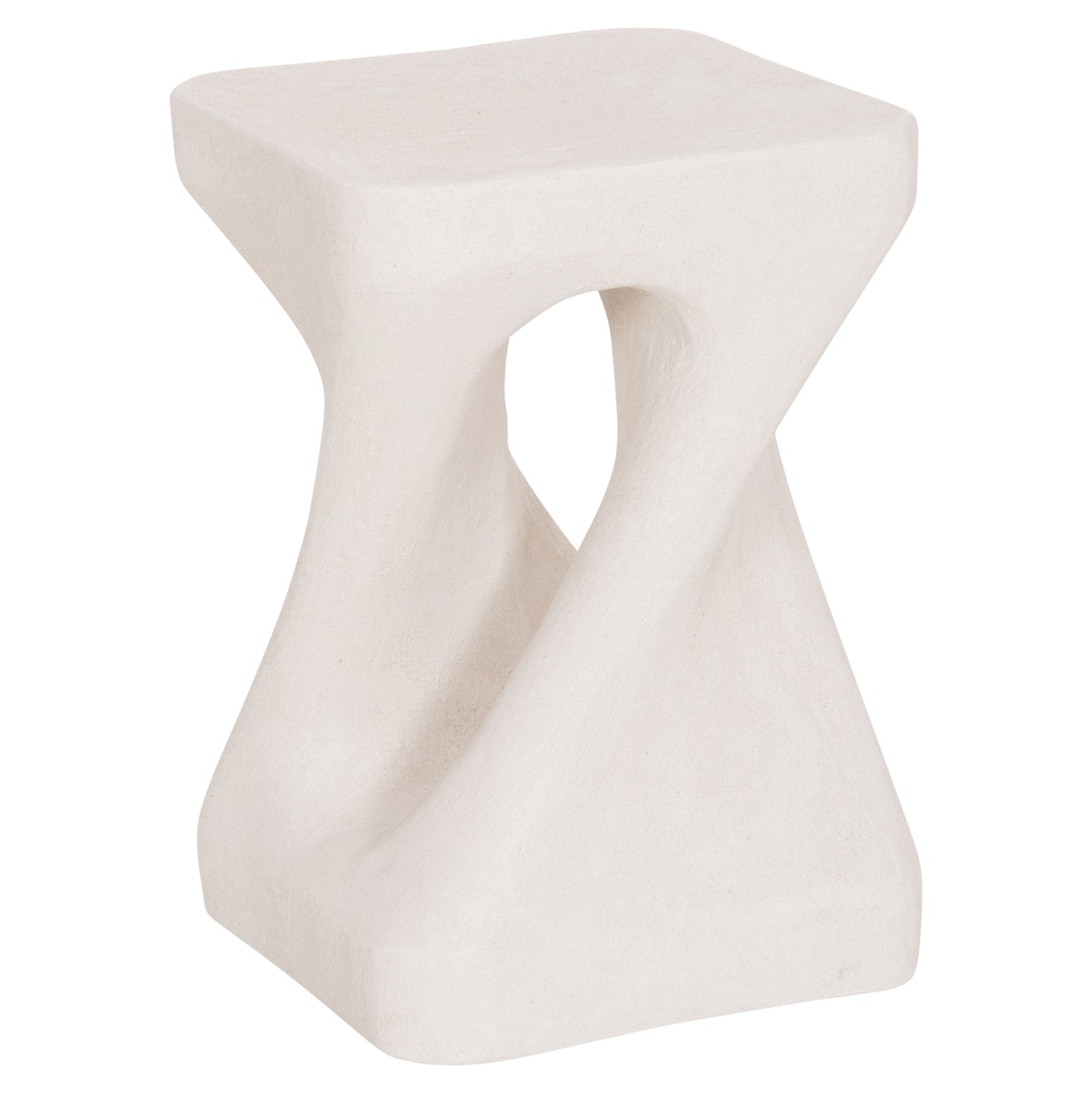 Square Stool Santorini Hm18337 Polyresin--off White 30x30x45hcm.