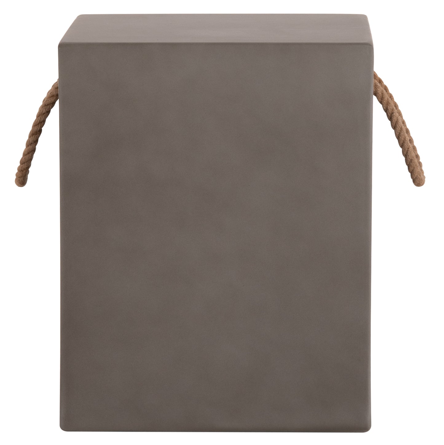 Square Stool With Rope Handles Zak Hm6581.01 Fiber Cement In Grey 36x36x45.5hcm.