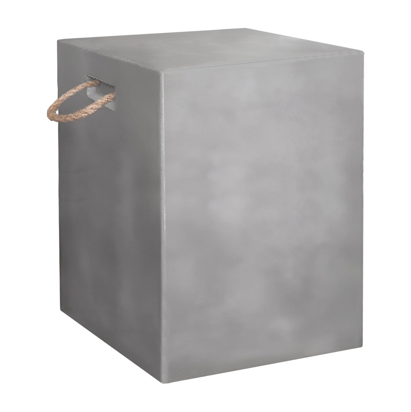 Square Stool With Rope Handles Zak Hm6581.01 Fiber Cement In Grey 36x36x43hcm.