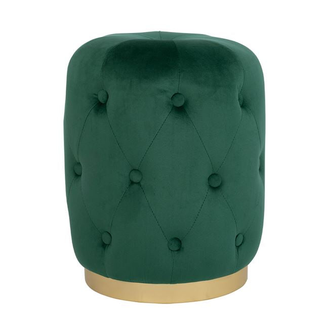 Velvet Stool Torrie Hm8405.03 Cypress Green Color With Gold Base ''37x46cm