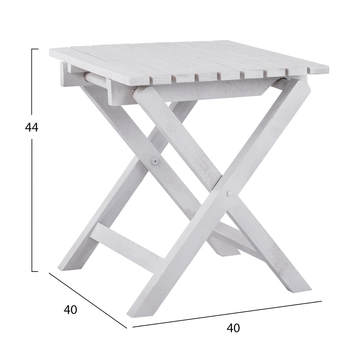 Stool- Auxilliary Table White 402 Koli 40x40 Foldable Hm288.03 40x40x44cm