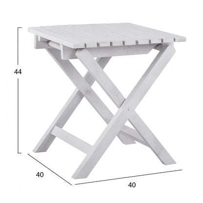 Stool- Auxilliary Table White 402 Koli 40x40 Foldable Hm288.03 40x40x44cm