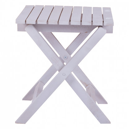 Stool- Auxilliary Table White 402 Koli 40x40 Foldable Hm288.03 40x40x44cm