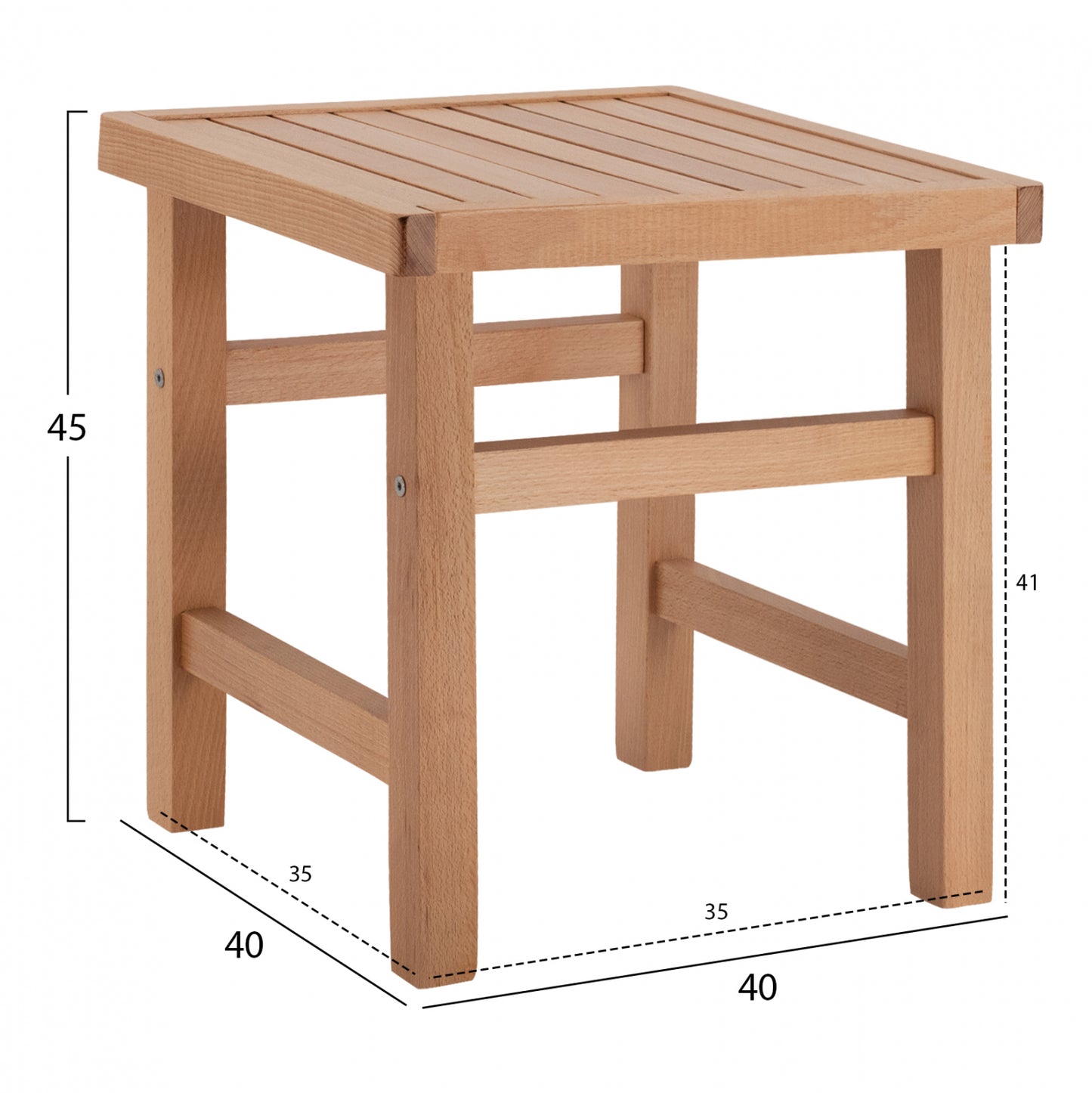 Stool-table Natural Soaking Koli 40x40x45 Cm Hm289.03