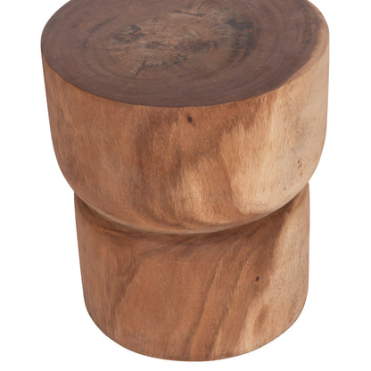 Side Table-stool Cylindrical Febry Hm9908 Solid Suar Wood In Natural Φ39,5x45,5hcm.