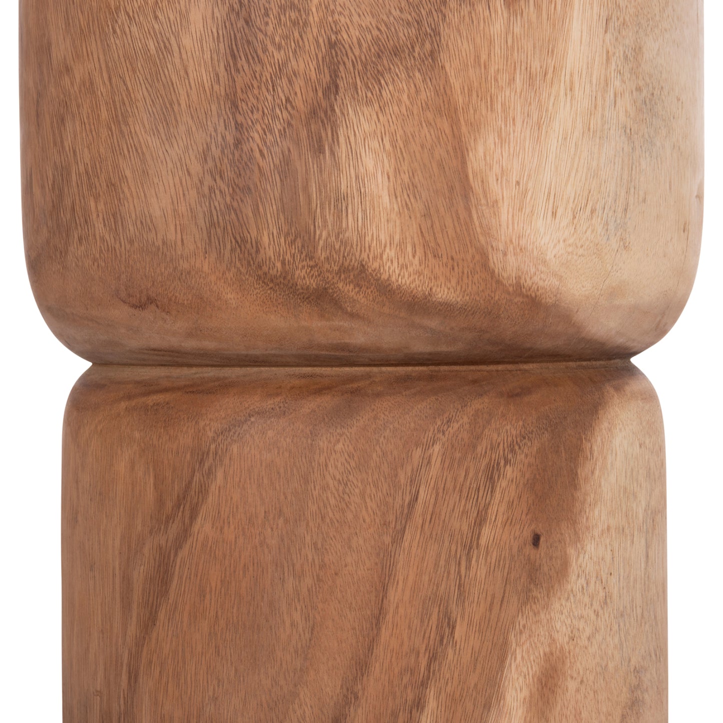 Side Table-stool Cylindrical Febry Hm9908 Solid Suar Wood In Natural Φ39,5x45,5hcm.