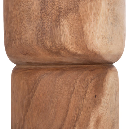 Side Table-stool Cylindrical Febry Hm9908 Solid Suar Wood In Natural Φ39,5x45,5hcm.