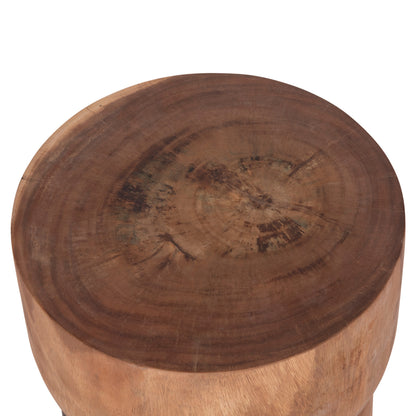 Side Table-stool Cylindrical Febry Hm9908 Solid Suar Wood In Natural Φ39,5x45,5hcm.